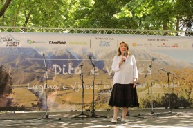 Well-known writer Diana Çuli during the opening session of the event